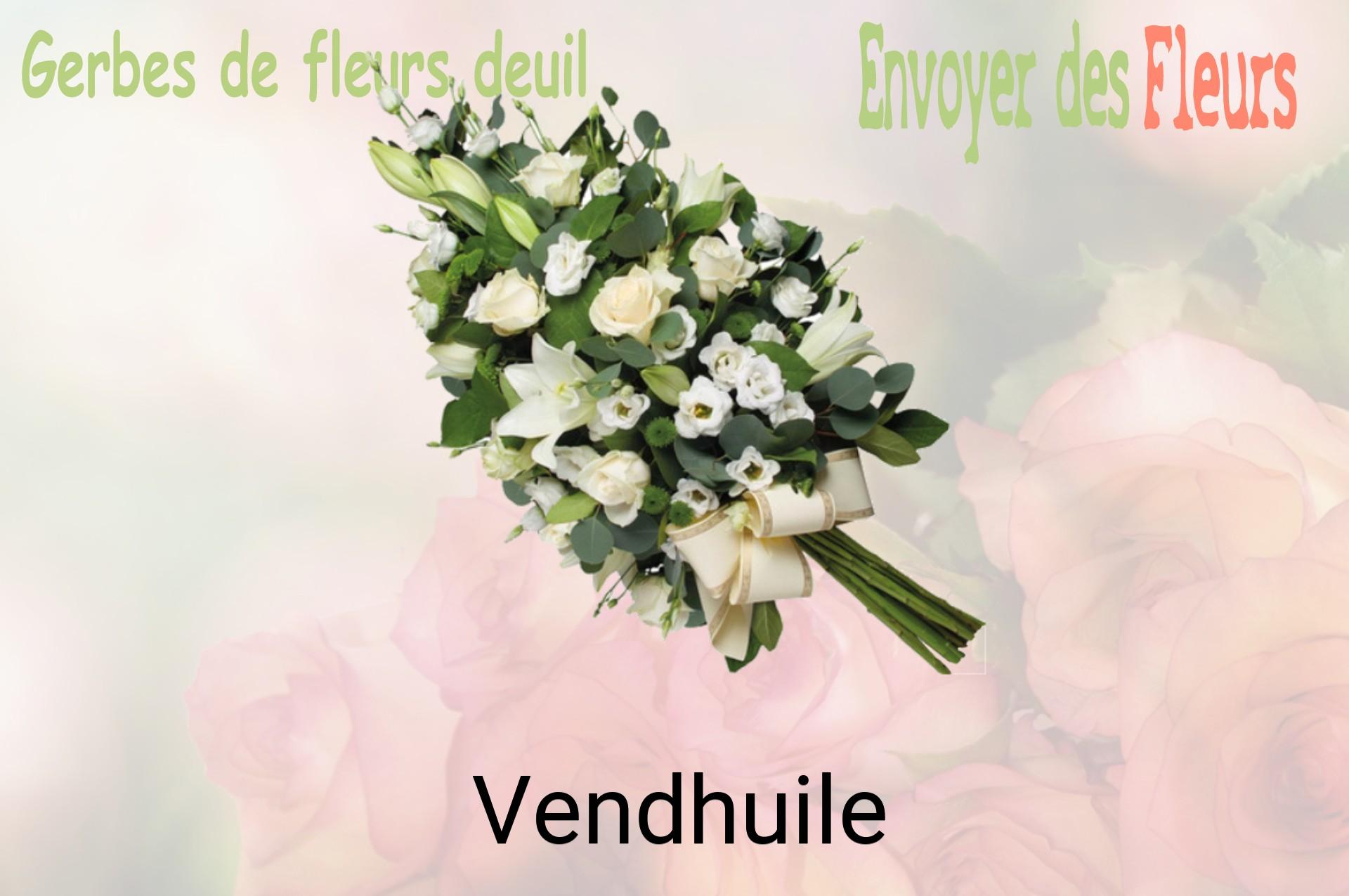 Gerbe de fleurs de deuil livrée à Vendhuile
